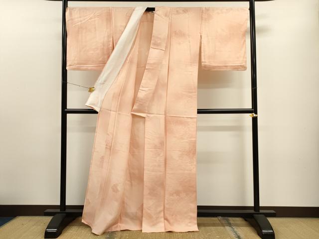 平和屋着物▽上質な小紋 単衣 雲取り青海波花地紋 暈し染め 正絹 逸品 CAAT9392dy