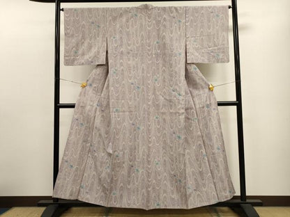 平和屋着物▽上質な紬 単衣 竜田川 正絹 逸品 CAAT9395dy