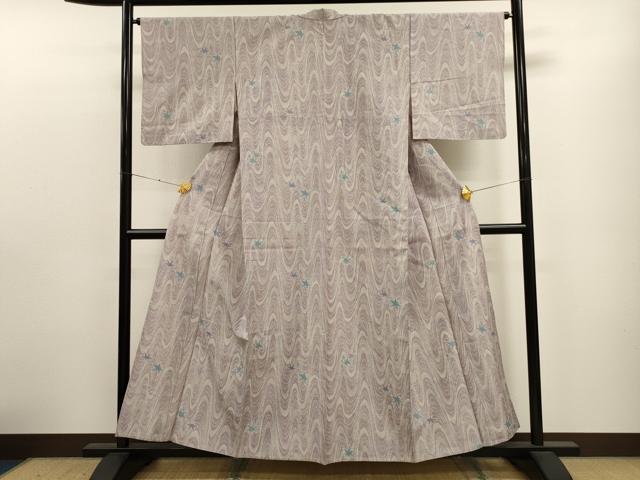平和屋着物▽上質な紬 単衣 竜田川 正絹 逸品 CAAT9395dy
