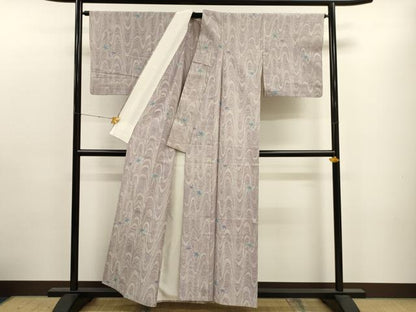 平和屋着物▽上質な紬 単衣 竜田川 正絹 逸品 CAAT9395dy