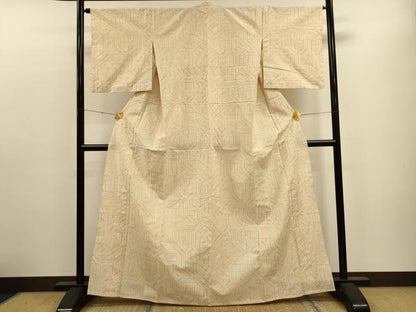 平和屋着物▽結城紬 単衣 吉祥文 鈴乃屋扱い 証紙付き 正絹 逸品 CAAT9396dy