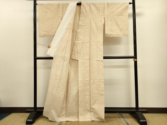 平和屋着物▽結城紬 単衣 吉祥文 鈴乃屋扱い 証紙付き 正絹 逸品 CAAT9396dy