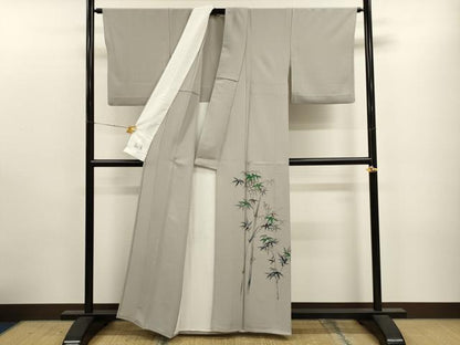 平和屋着物▽洗える最高級着物 ＜英＞はなぶさ謹製 色留袖 単衣 手描き 笹竹文 CAAT9398dy