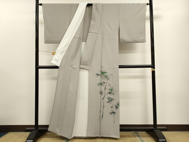 平和屋着物▽洗える最高級着物 ＜英＞はなぶさ謹製 色留袖 単衣 手描き 笹竹文 CAAT9398dy