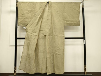 平和屋着物＊夏物 男性 小千谷ちぢみ 縞 麻 逸品 CAAT9444dy