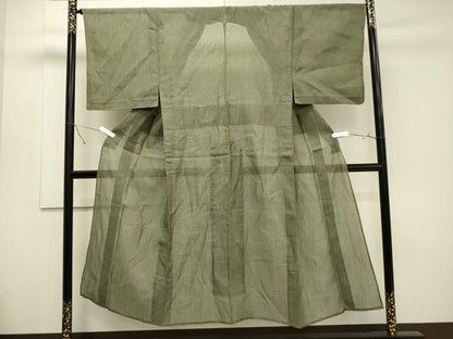 平和屋着物＊夏物 男性 小千谷ちぢみ 霞文 麻 逸品 CAAT9445dy