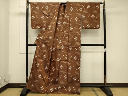 平和屋着物▽本場琉球絣 単衣 吉祥文 正絹 逸品 CAAT9496dy