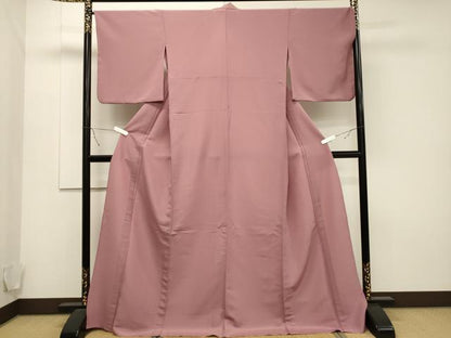 平和屋着物▽色無地 単衣 薄紅色 洗える着物 CAAT9499dy