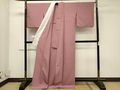 平和屋着物▽色無地 単衣 薄紅色 洗える着物 CAAT9499dy