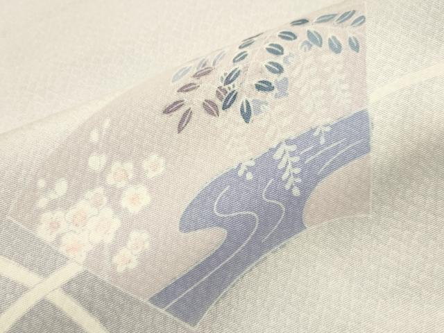 平和屋着物▽訪問着 単衣 地紙草花文 暈し染め そごう百貨店扱い 正絹 逸品 CAAT9510dy