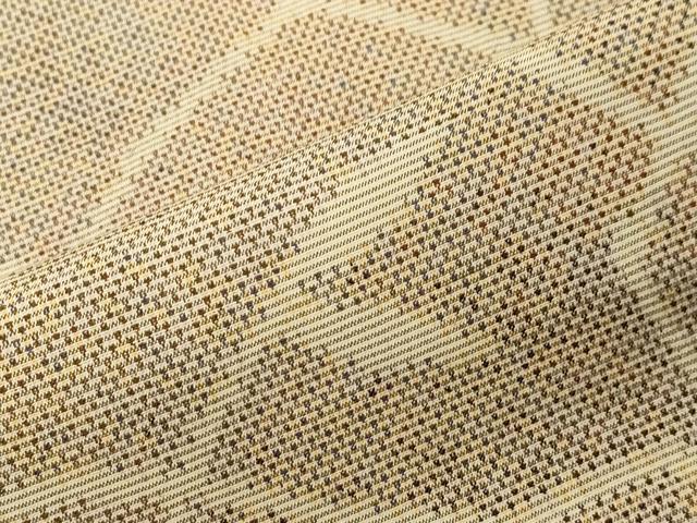 平和屋着物▽上質な紬　単衣　草木文　正絹　逸品　CAAT9513dy