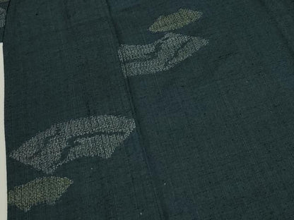 平和屋着物▽上質な紬 単衣 地紙文 正絹 逸品 CAAT9516dy
