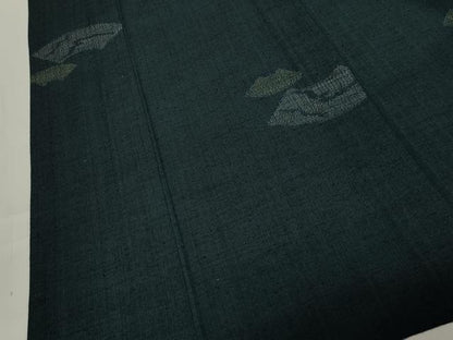 平和屋着物▽上質な紬 単衣 地紙文 正絹 逸品 CAAT9516dy