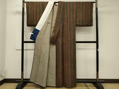 平和屋着物▽上質な小紋 単衣 更紗花間道 正絹 逸品 CAAT9517dy