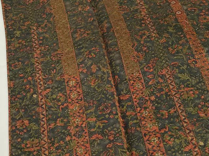 平和屋着物▽上質な小紋 単衣 更紗花間道 正絹 逸品 CAAT9517dy