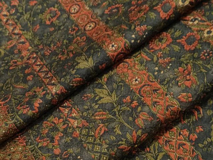 平和屋着物▽上質な小紋 単衣 更紗花間道 正絹 逸品 CAAT9517dy