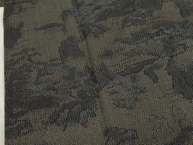 平和屋着物▽上質な紬 単衣 風景文 正絹 逸品 CAAT9519dy