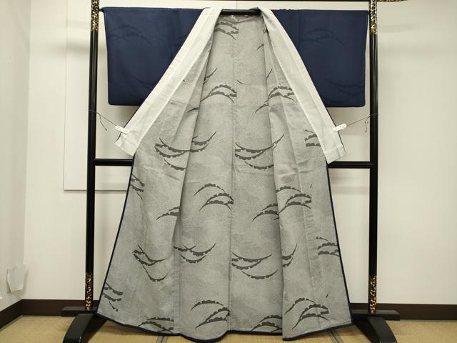平和屋着物▽小紋 無双 紗袷 紗×絽 雪輪文 洗える着物 CAAT9521dy