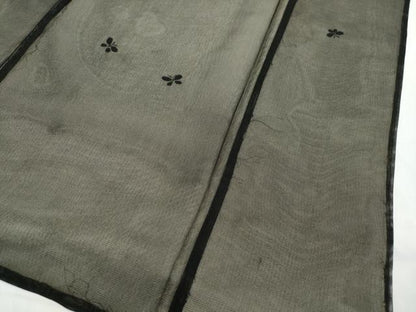 平和屋着物▽訪問着 無双 紗袷 紗×絽 舞蝶文 黒地 正絹 逸品 CAAT9522dy