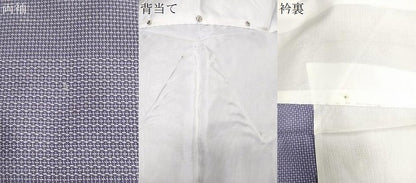 平和屋着物▽上質な紬 単衣 120亀甲 横段文 正絹 逸品 CAAT9524dy
