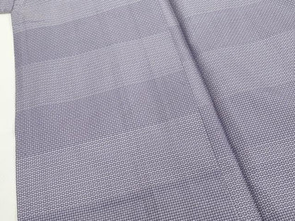 平和屋着物▽上質な紬 単衣 120亀甲 横段文 正絹 逸品 CAAT9524dy