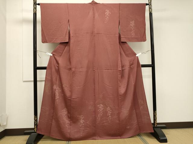 平和屋着物▽訪問着 無双 紗袷 紋紗×絽 草花文 銀彩 正絹 逸品 CAAT9528dy