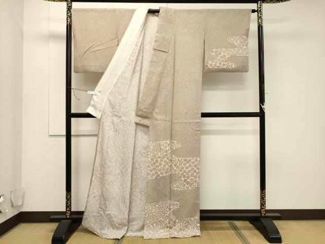 平和屋着物▽訪問着 無双 紗袷 紋紗×絽 道長舞花文 正絹 逸品 CAAT9529dy