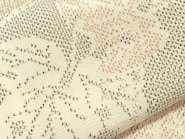 平和屋着物▽本塩沢 単衣 蔦の葉文 正絹 逸品 未使用 CAAT9531dy
