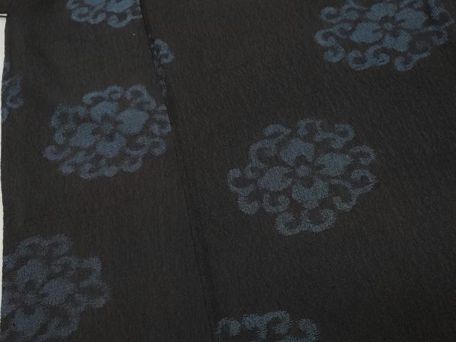平和屋着物▽上質なお召 単衣 草花文 正絹 逸品 CAAT9533dy