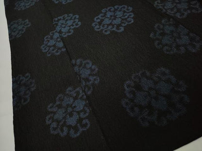 平和屋着物▽上質なお召 単衣 草花文 正絹 逸品 CAAT9533dy