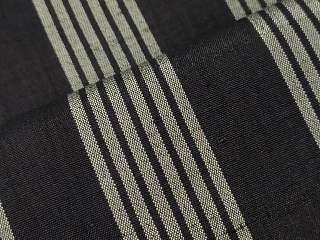 平和屋着物▽上質な紬　単衣　縞　正絹　逸品　CAAT9536dy