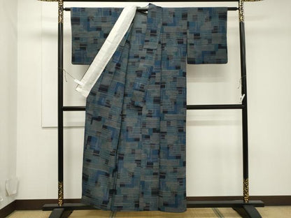 平和屋着物▽本塩沢 単衣 吉祥文 正絹 逸品 CAAT9537dy