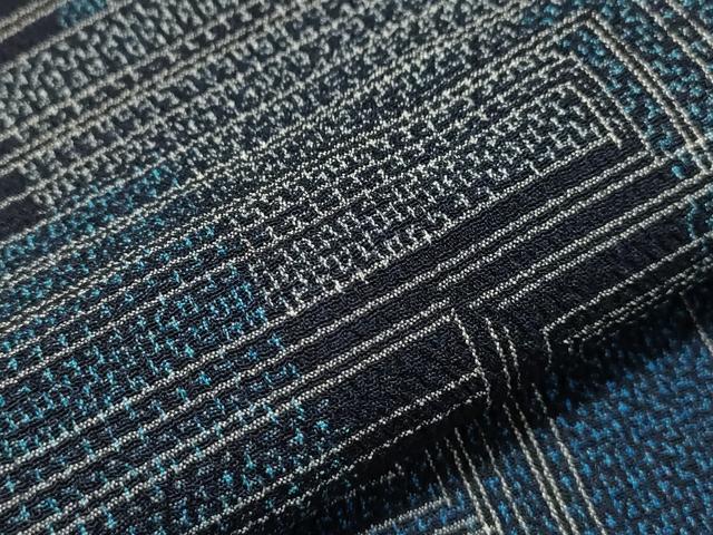 平和屋着物▽本塩沢 単衣 吉祥文 正絹 逸品 CAAT9537dy