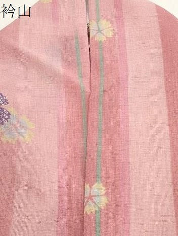 平和屋着物▽小紋　単衣　舞葉文　洗える着物　CAAT9583dy