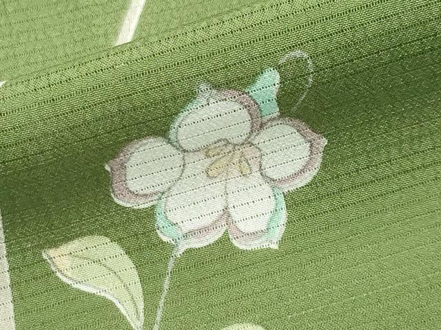 平和屋着物＊夏物 小紋 絽 草花文 洗える着物 CAAQ1230ghｍ