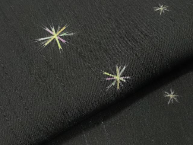 平和屋着物▽小紋 単衣 吉祥丸文 黒地 洗える着物 CAAT9731gh