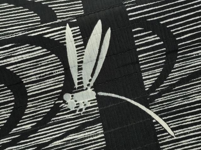 平和屋着物▽小紋 単衣 トンボ 黒地 洗える着物 CAAT9873gh
