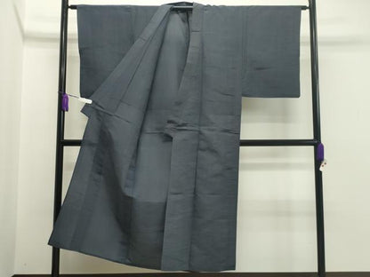 平和屋着物▽男性　単衣　お召　縞　正絹　逸品　CAAT9963gh