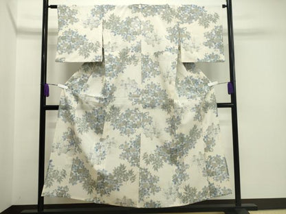 平和屋着物＊夏物 小千谷紬 紗 草花文 正絹 逸品 CAAT9969gh