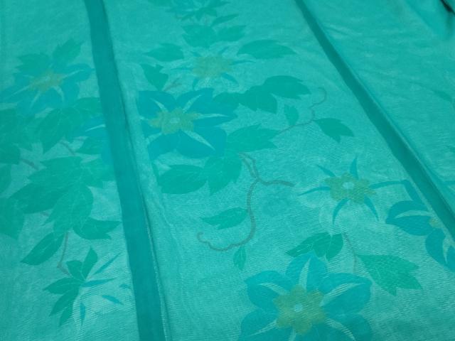 平和屋着物▽訪問着 無双 紗袷 紗×絽 枝花文 正絹 逸品 CAAU0061ev
