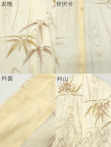 平和屋着物＊夏物　小紋　紗　流水笹文　CAAU0067ev