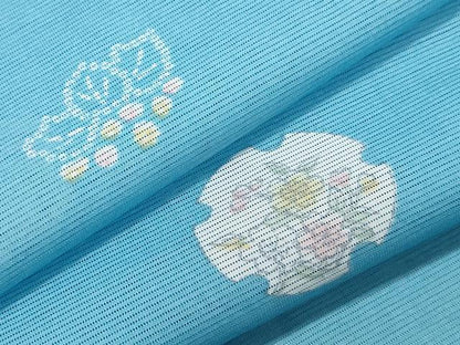 平和屋着物＊夏物 小紋 絽 草花文 洗える着物 CAAU0215ev