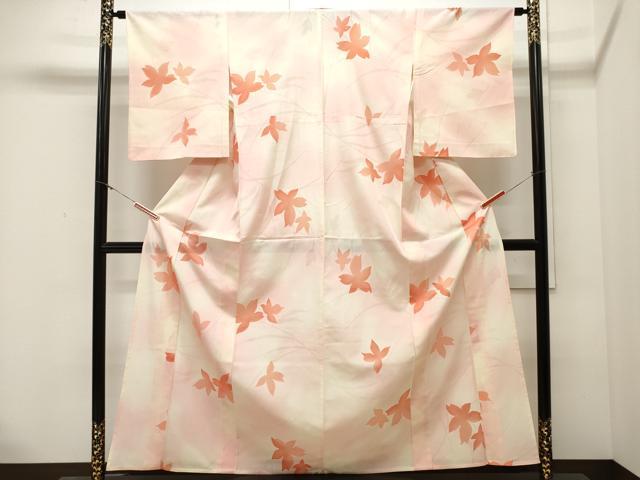 平和屋着物＊夏物 紗紬 草花紋紗正絹 逸品 CAAU0279ev