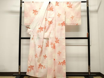 平和屋着物＊夏物 紗紬 草花紋紗正絹 逸品 CAAU0279ev