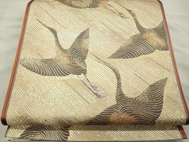 平和屋着物◎六通柄袋帯 飛祥 金糸 正絹 逸品 CAAU0940yk