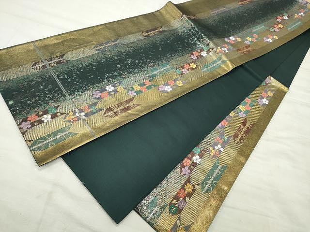 平和屋着物◎六通柄袋帯 唐織 舞花文 金銀糸 引箔 正絹 逸品 CAAU0949yk