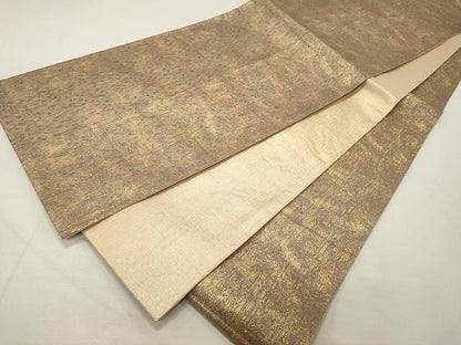 平和屋着物◎全通柄袋帯 霞文 金糸 正絹 逸品 CAAU0975yk