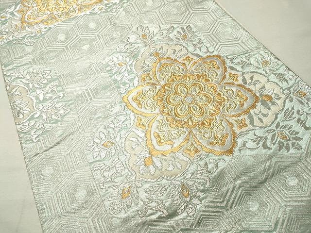 平和屋着物◎六通柄袋帯　正倉院花文　金銀糸　正絹　逸品　CAAU1005yk