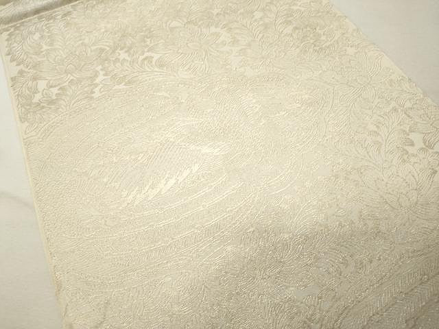 平和屋着物◎六通柄 本袋帯 鳳凰花文 銀糸 正絹 逸品 CAAU1010yk