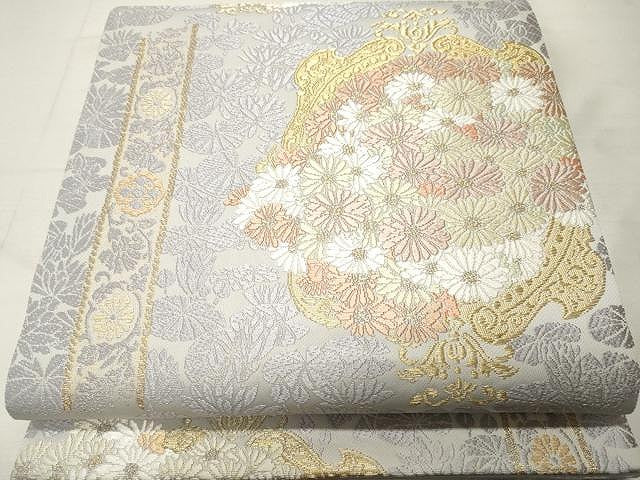 平和屋着物●六通柄袋帯　唐織　舞花文　金糸　正絹　逸品　CAAU1055yk
